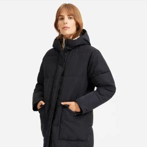 BNWT Black Everlane ReNew Long Puffer Parka